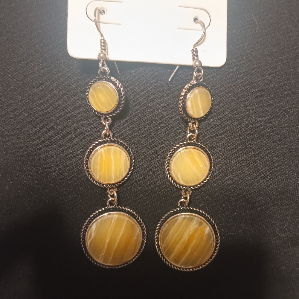 Yellow Tiered Dangle Earrings - Women's Jewelry